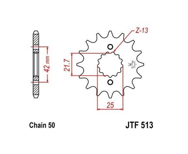 PION JT 513 de acero con 14 dientes
